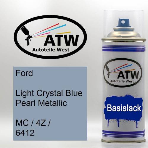 Ford, Light Crystal Blue Pearl Metallic, MC / 4Z / 6412: 400ml Sprühdose, von ATW Autoteile West.